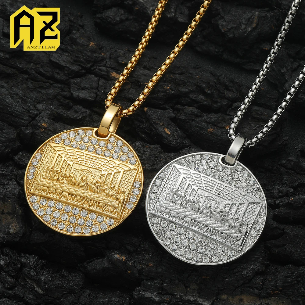 

Anztilam Supper No Fade Подвеска Iced Out из нержавеющей стали 316L с длинным звеньевым цепочкой NK Ожерелья для женщин и мужчин Ювелирные изделия в стиле хип-хоп