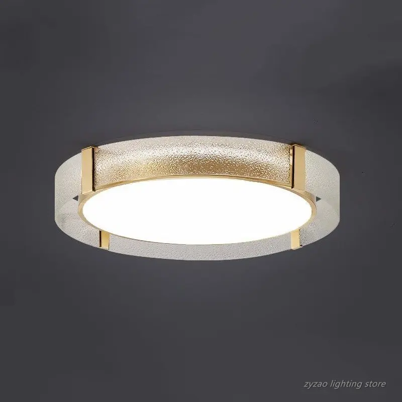 Nordic Simple Round Copper Ceiling Lamps for Bedroom Living Room Decor Ceiling Lights Home Decor