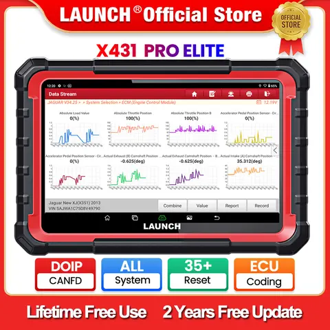 LAUNCH X431 PRO ELITE 8' inch Car Diagnostic Tools Auto OBD OBD2 Scanner CAN FD/DOIP ECU Coding Bi-Directional PK CRP919E BT