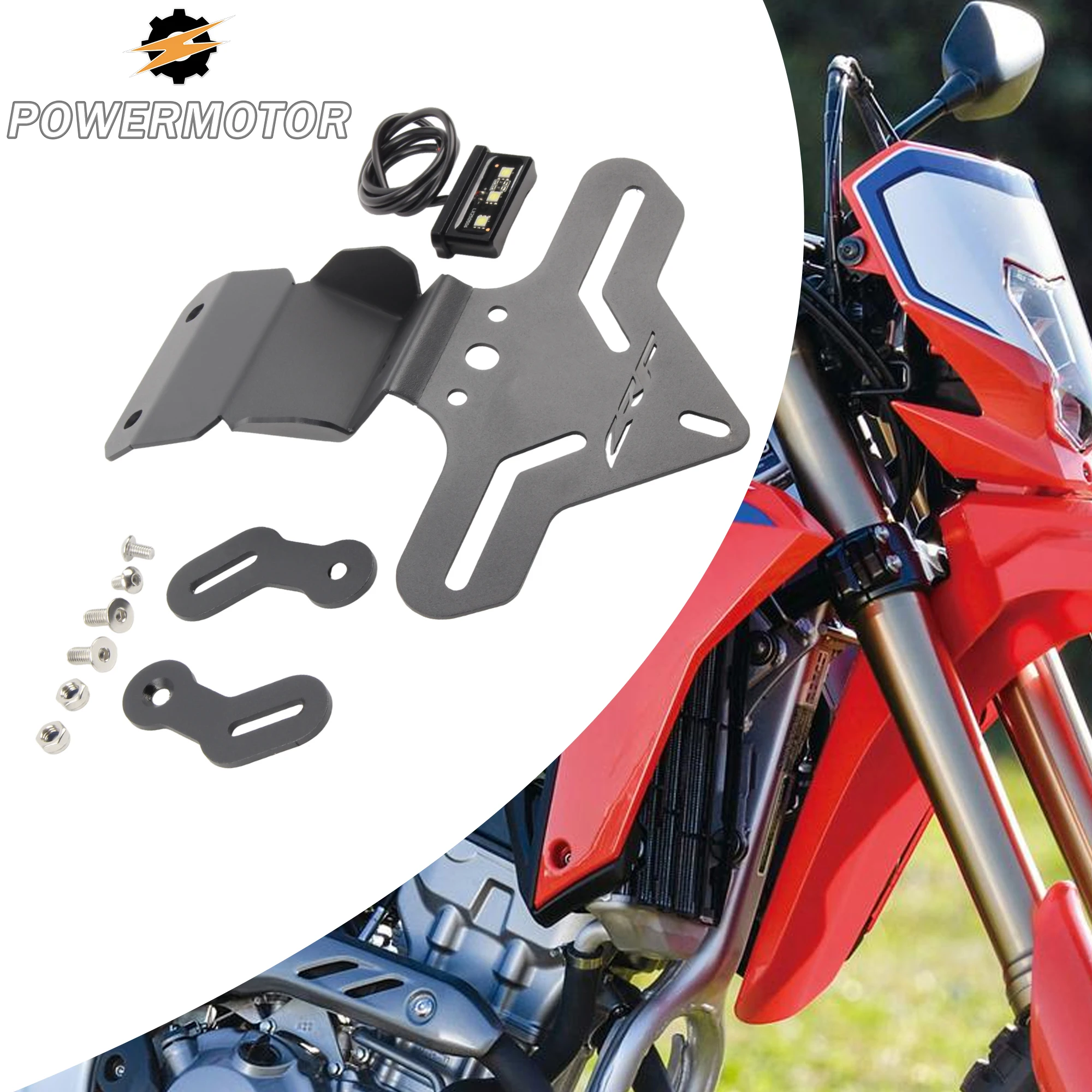 

Motorcycle Rear Registration Bracket With Taillight For Honda CRF300L CRF 300 L Rally 2021 2022 2023 2024 Enduro DirtBike Parts