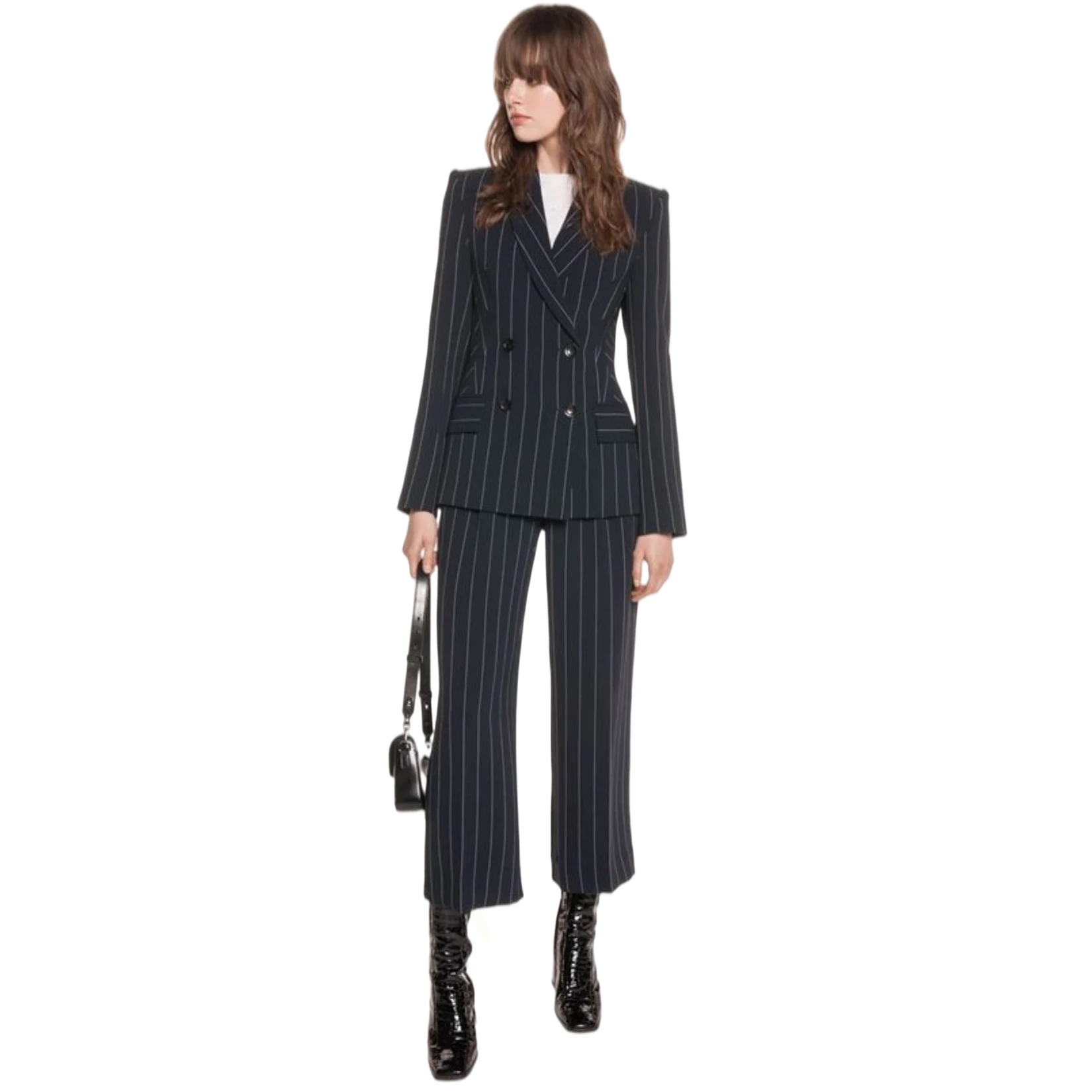 Women Suits Office Sets Striped Double Breasted Blazer+Trousers Custom Made Formal 2 Pieces Office Ladies Wedding Evening Dress