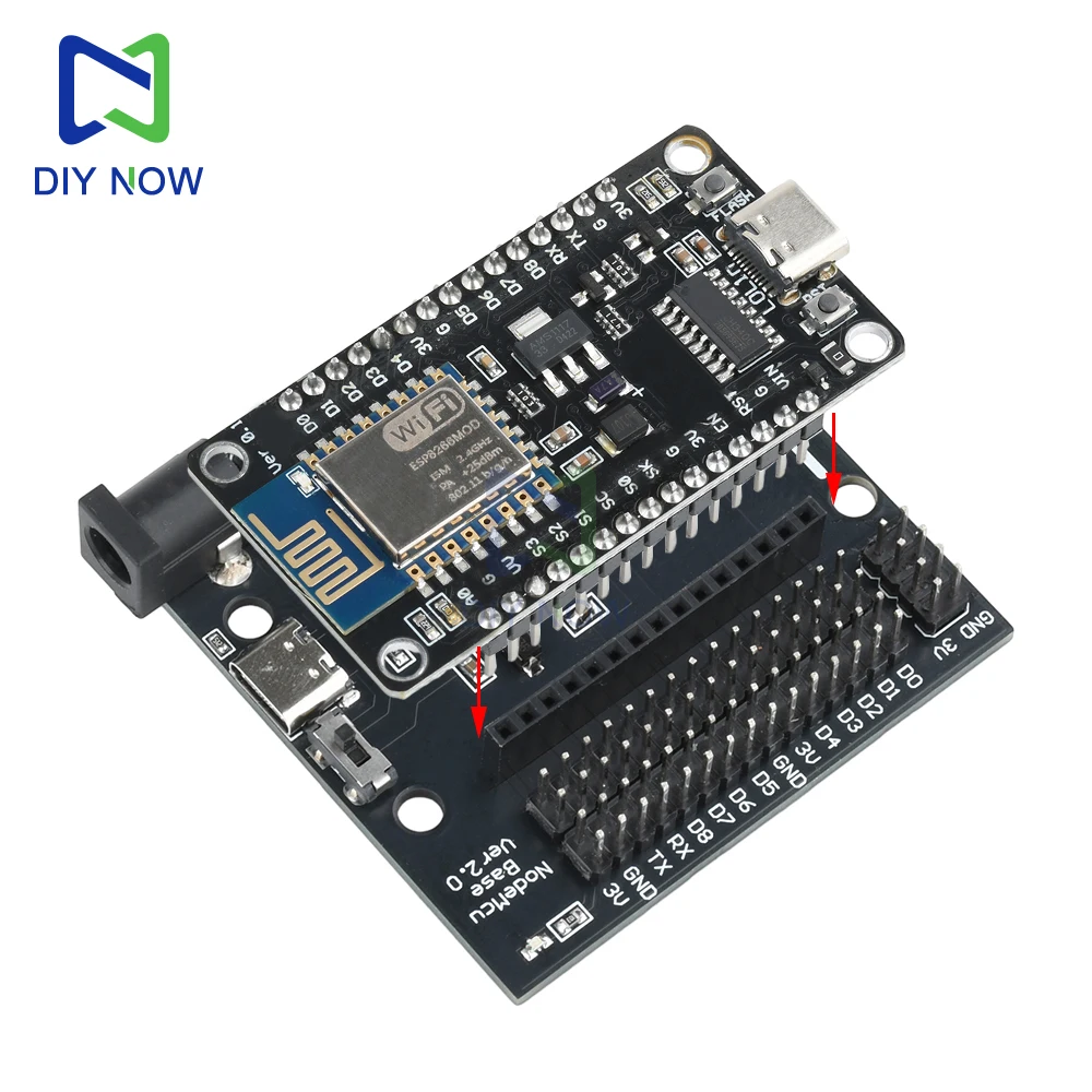 ESP8266 WIFI development board base expansion board compatible with NodeMcu Lua V3 IoT development board DC+Type-C interface