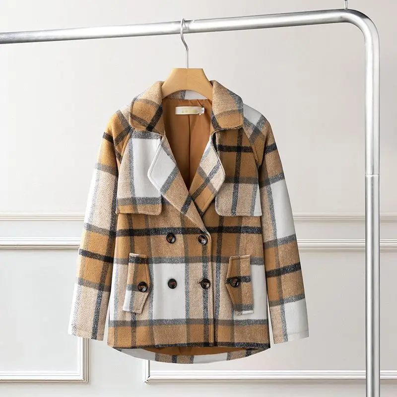 2024 New Spring and Autumn Wear Loose Double Breasted Retro Trend Women's Long Woolen Personality Trench Coat Women's Clothing