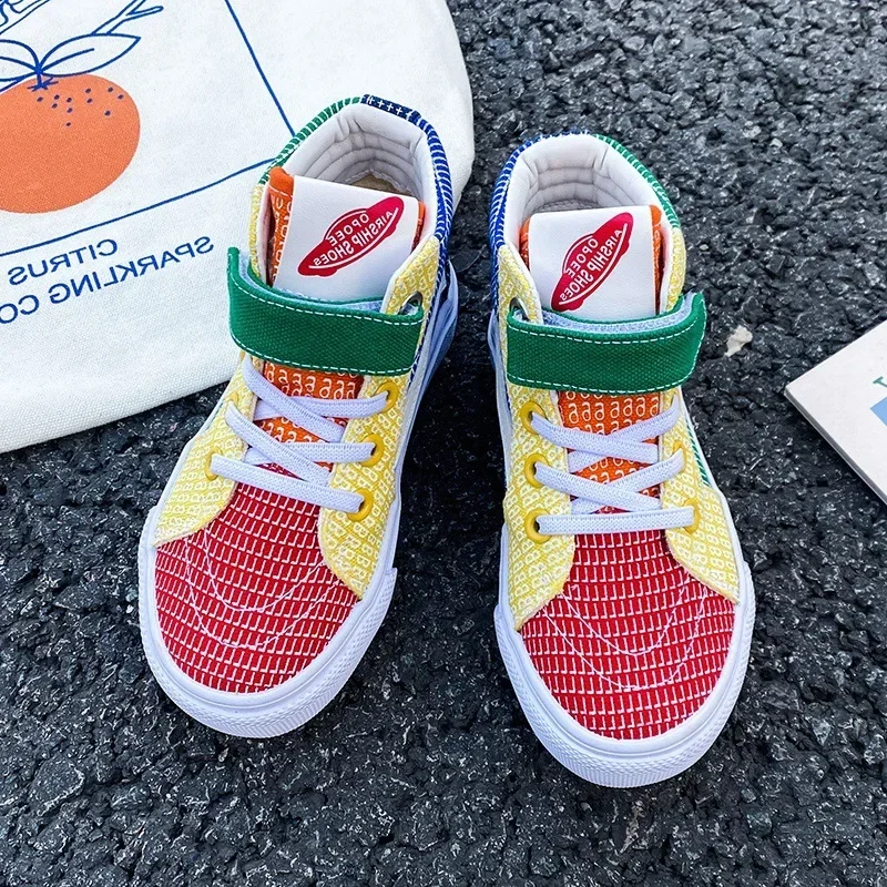 

Colorful Kids Skateboarders, Non-slip Casual Shoes, New Sneakers, Student Shoes, High Top Skateboards, Fashion Espadrilles