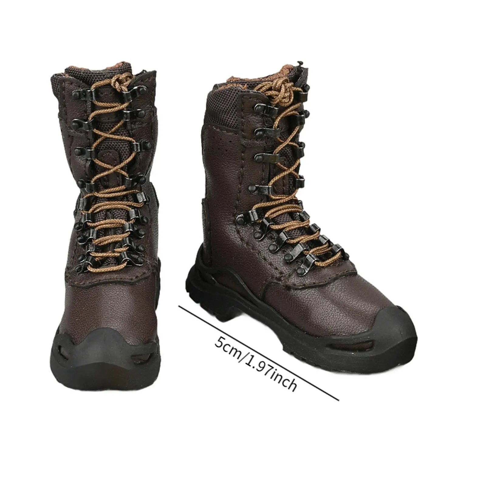 1:6 Scale Miniature Lace up Boot Work Boots Dolls Dress up Accessory Low Heel