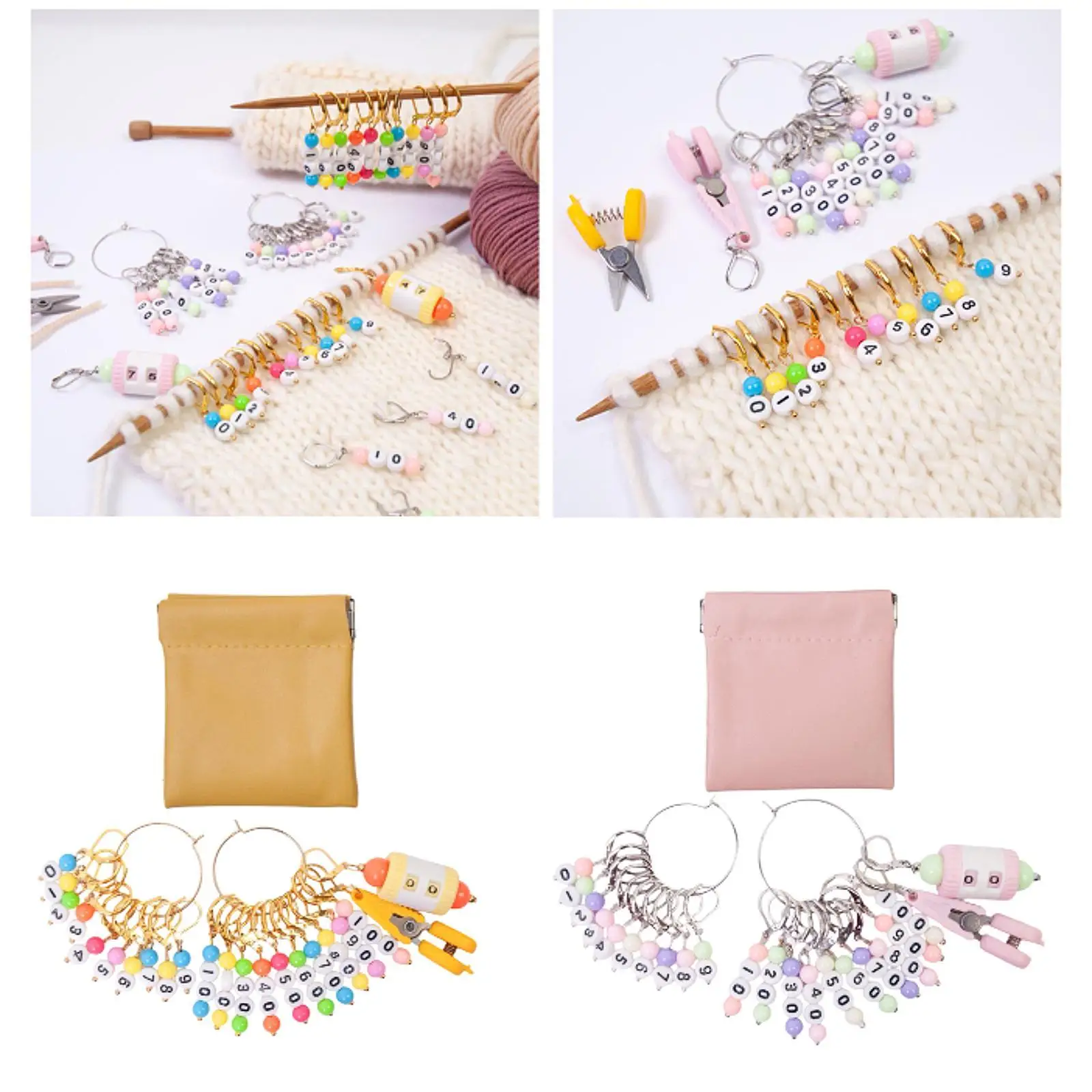 

Stitch Markers Reusable Multiuse with Travel Case for Sewing Weaving Sweater