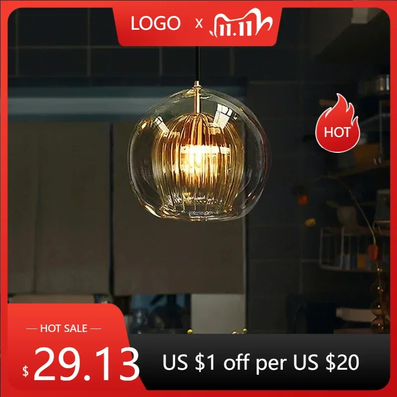 Modern Glass Pendant lamp Nordic Suspension Chandeliers for Living Dining Room Kitchen Bedside Hanging Lamp Fixture Luster