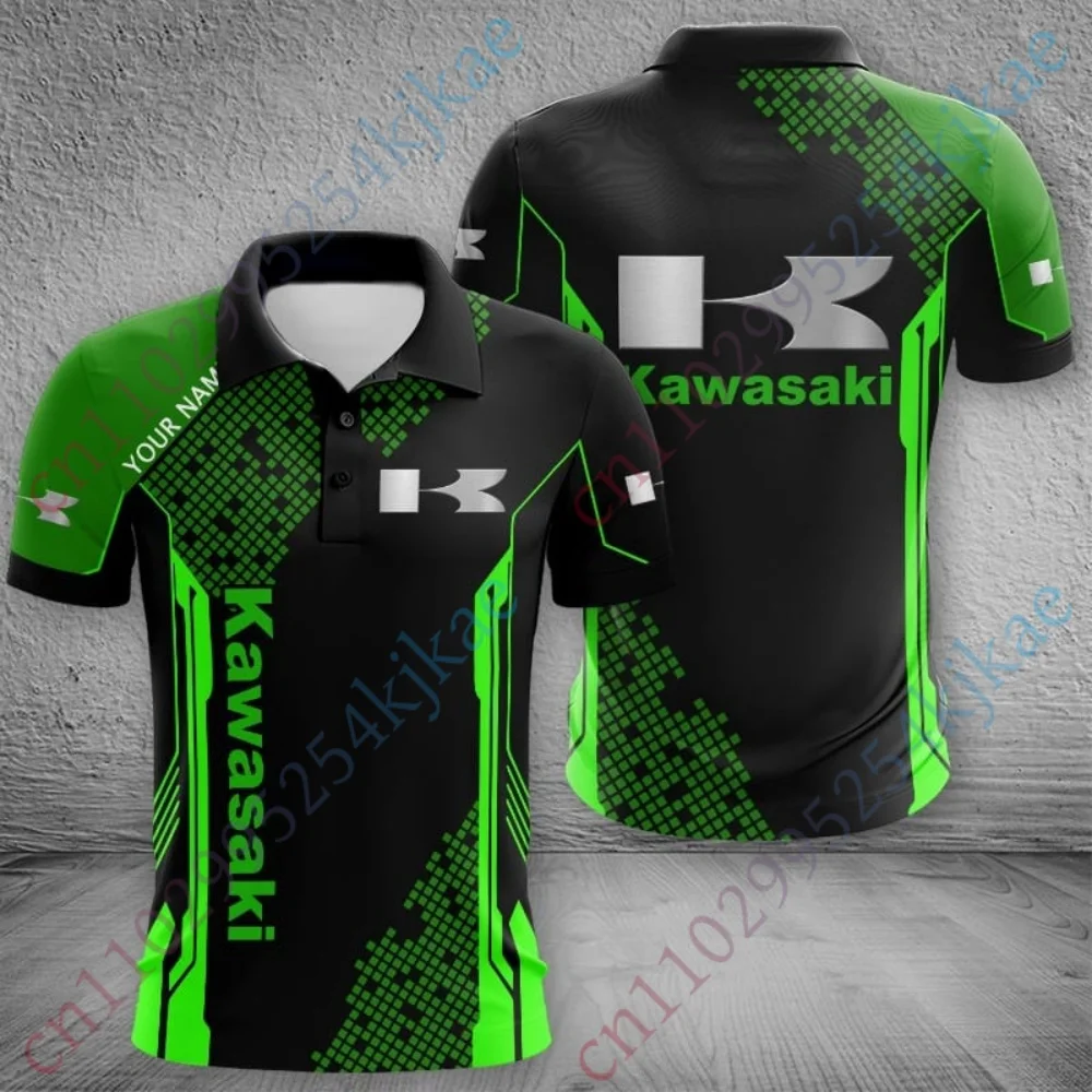

New Kawasaki Polo Shirts T Shirt For Men Clothing Top Anime Shirts And Blouses Breathable Short Sleeve Luxury Quick Drying Tee