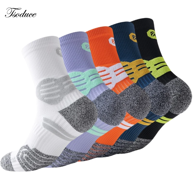 

Профессиональные спортивные носки для мужчин и женщин, противоскользящие, дышащие, с амортизацией, для бега, баскетбола и велоспорта.