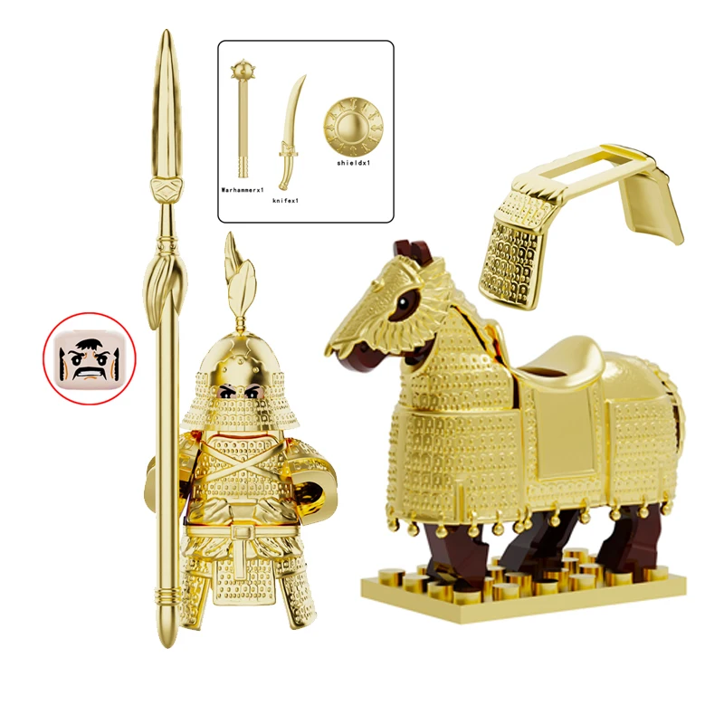 KT1068 Middeleeuwse Ridder Actiefiguur Accessoires Paard Bouwsteen Kinderspeelgoed Cadeau