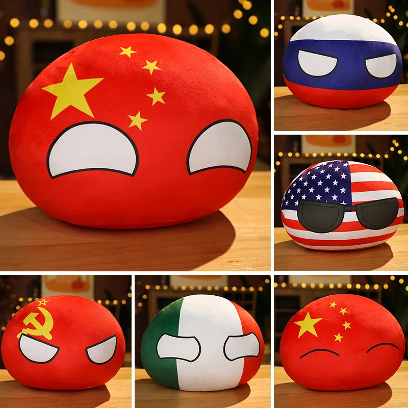 30cm Countryball Plush Toys Kawaii Stuffed Pillow Polandball European Union East Germany Canada Italy Switzerland Kid Room Decor