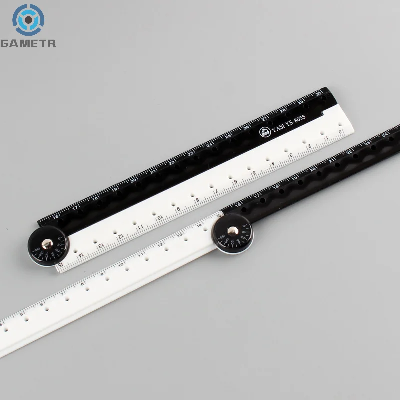 Black And White Simple Folding Ruler Folding Straight Rulers Drawing Measuring Tools Student Stationery School Supplies