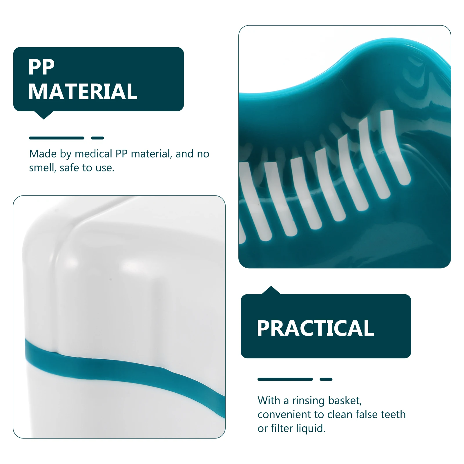 

Box False Teeth Storage Case Portable Medical PP Non Toxic No Smell Travel Hygienic Design