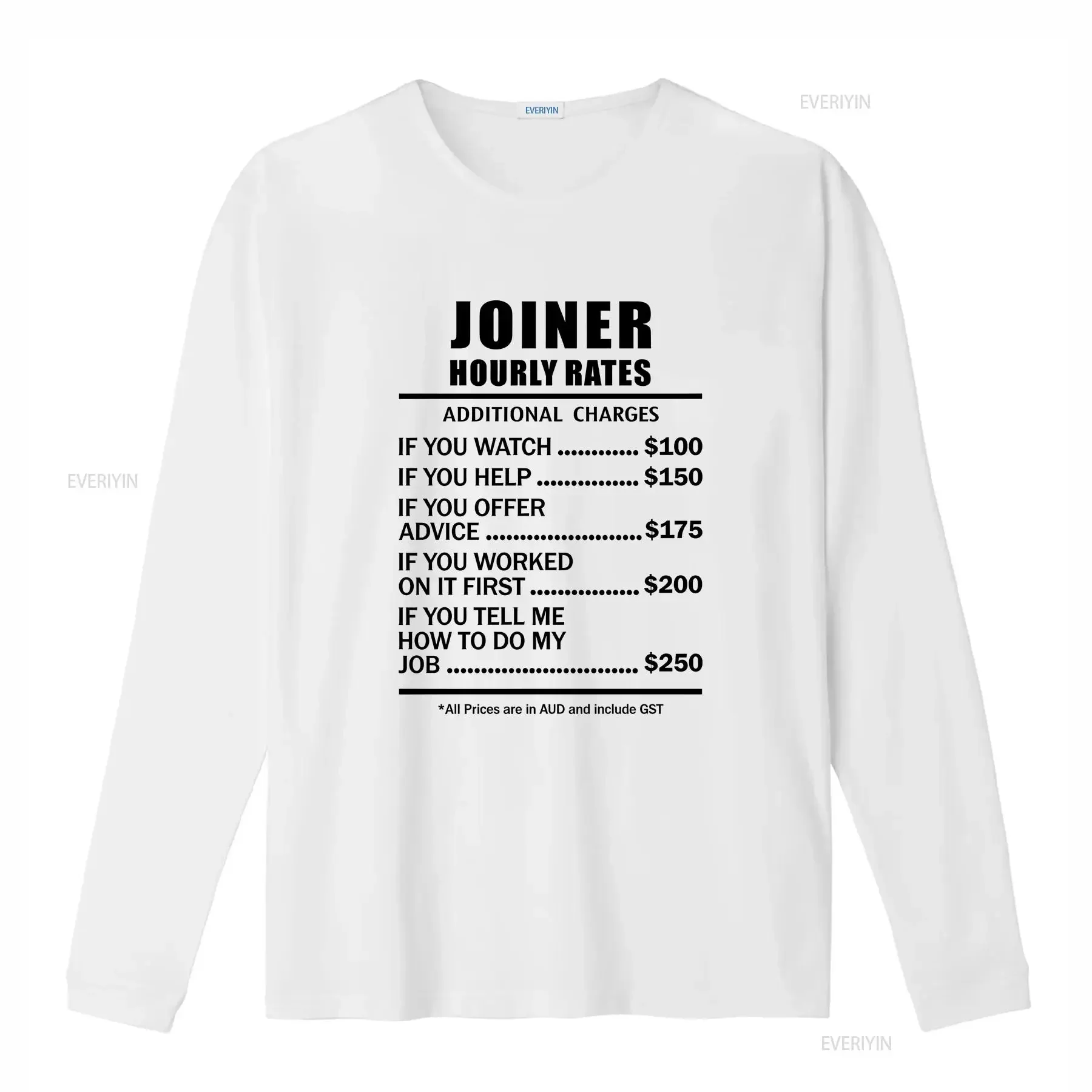 JOINER T shirt gift Hourly Rates funny novelty present vintage Washed graphic Top For Everyday Wear Stylish Breathable Slightly
