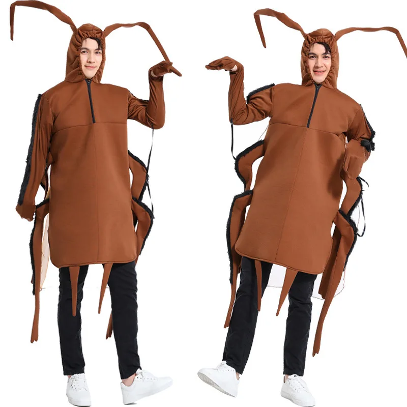 Halloween Cosplay Comedy Costumes for Adults and Children's Parties Cockroach Jumpsuit