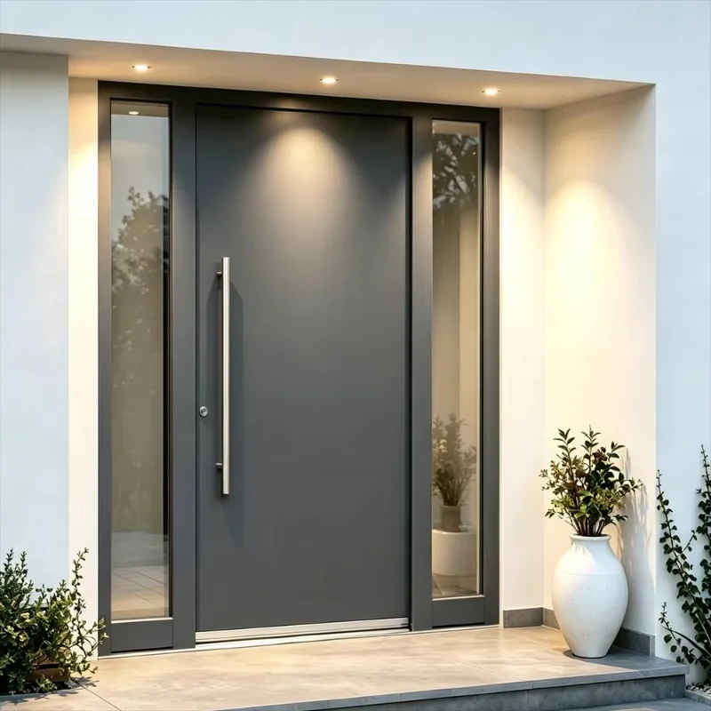 Multiple Sizes Villa Heavy Entrance Door Anodized Aluminum Alloy Hinged Doors Hurricane Impact Resistant Security Doors