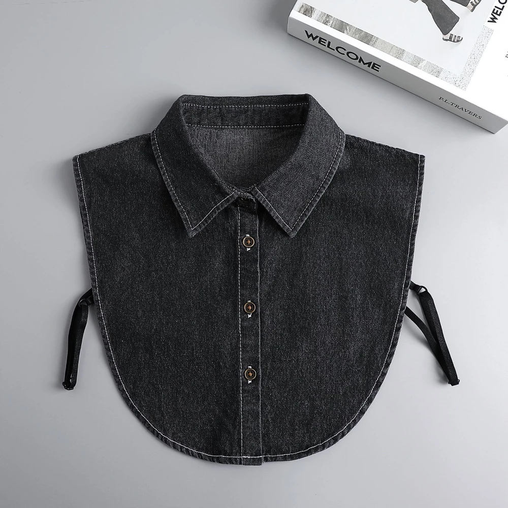 

Korean version washed denim shirt fake collar children's sweater sweater decorative shirt fake collar manufacturer wholesale