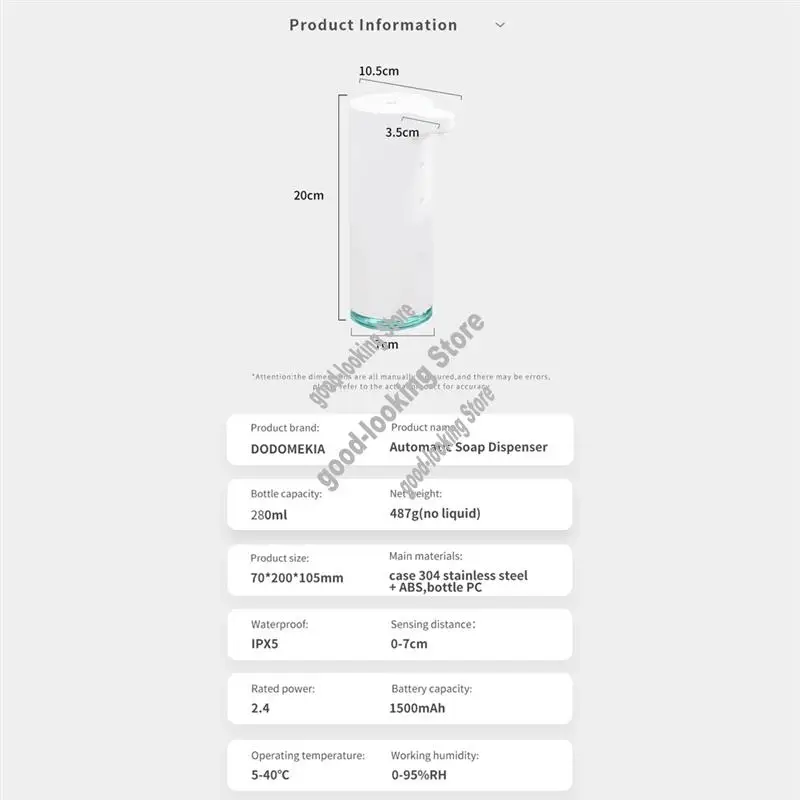

A13G-умный пенящийся ручной дозатор, автоматические дозаторы мыла, перезаряжаемая бесконтактная сенсорная стиральная машина для ванной комнаты