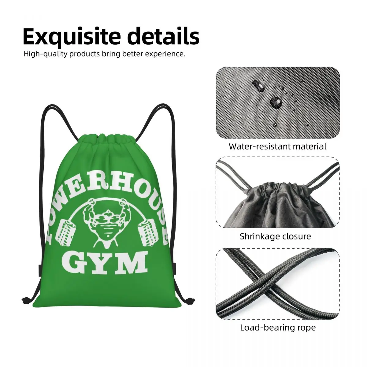 Powerhouse Gym Drawstring Backpack Women Men Gym Sport Sackpack Portable Bodybuilding Fitness Muscle Training Bag Sack