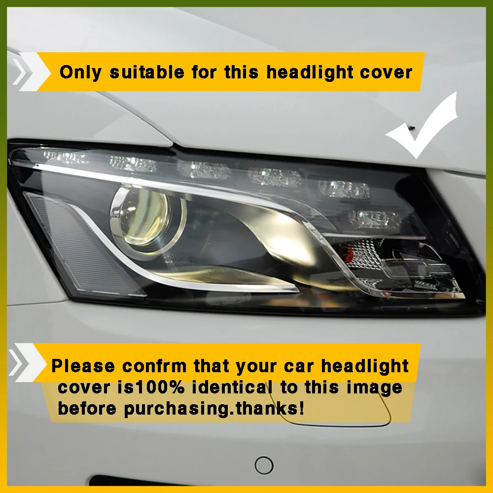 السيارات رئيس ضوء مصباح حالة زجاج عدسة قذيفة كشافات سيارة الجبهة غطاء المصباح عاكس الضوء قبعات لأودي Q5 2010 2011 2012 #3