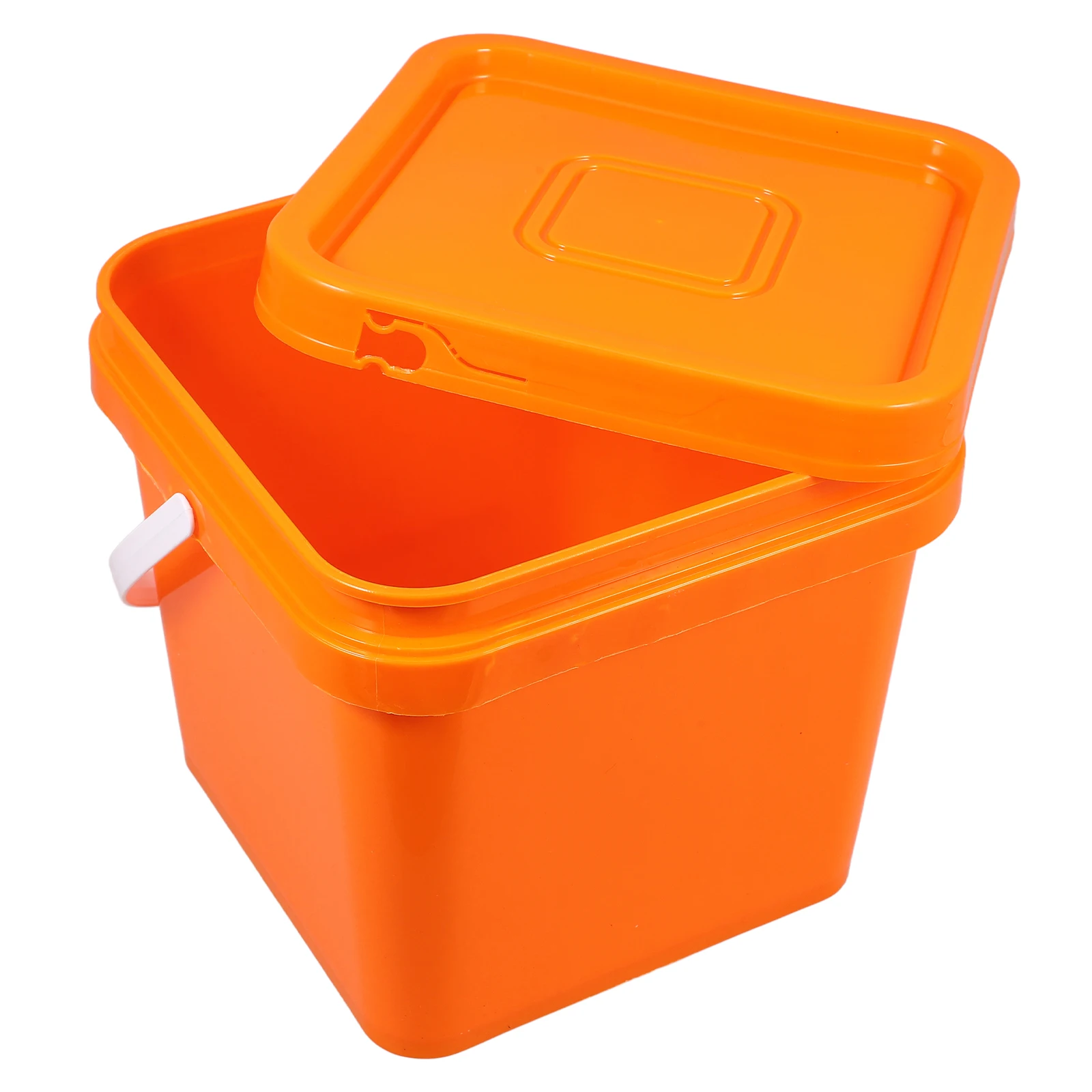 

5L Orange Paint Bucket Square Container with Lid for Industrial Use Plastic Storage Barrel Powder Coating paint pail handle
