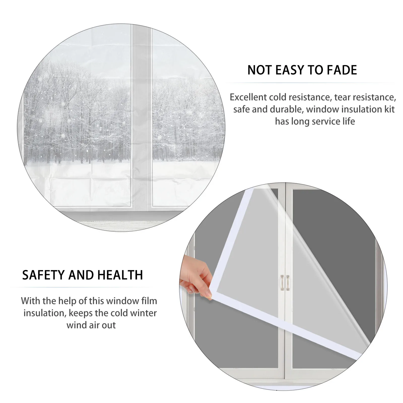 

PVC Double Layer Window Insulation Kit Frost Weather Protection Film for Windows Cold Resistance Tear Windproof Thermal Long