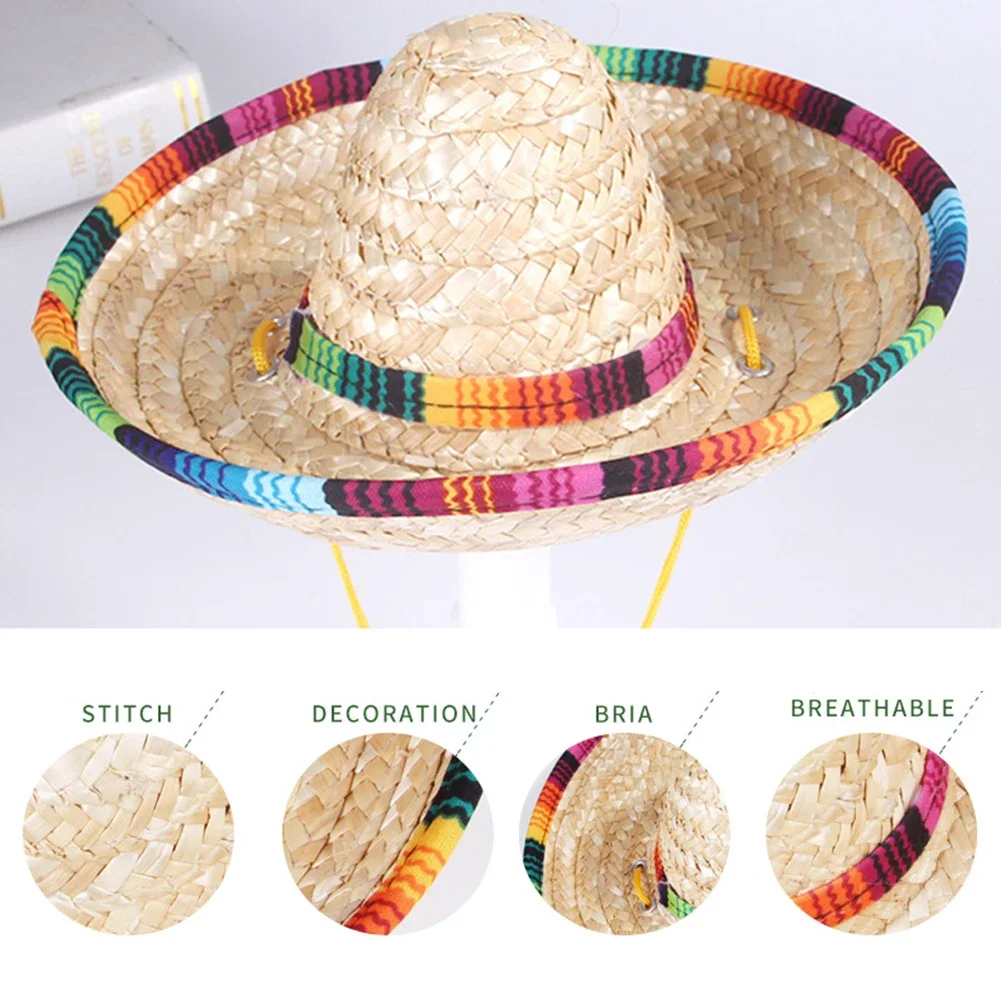 Mexican Mini Small Hat Hair Hoops Mini Sombrero Headbands Festival Headdress Performance Props Carnival Halloween Party Favors