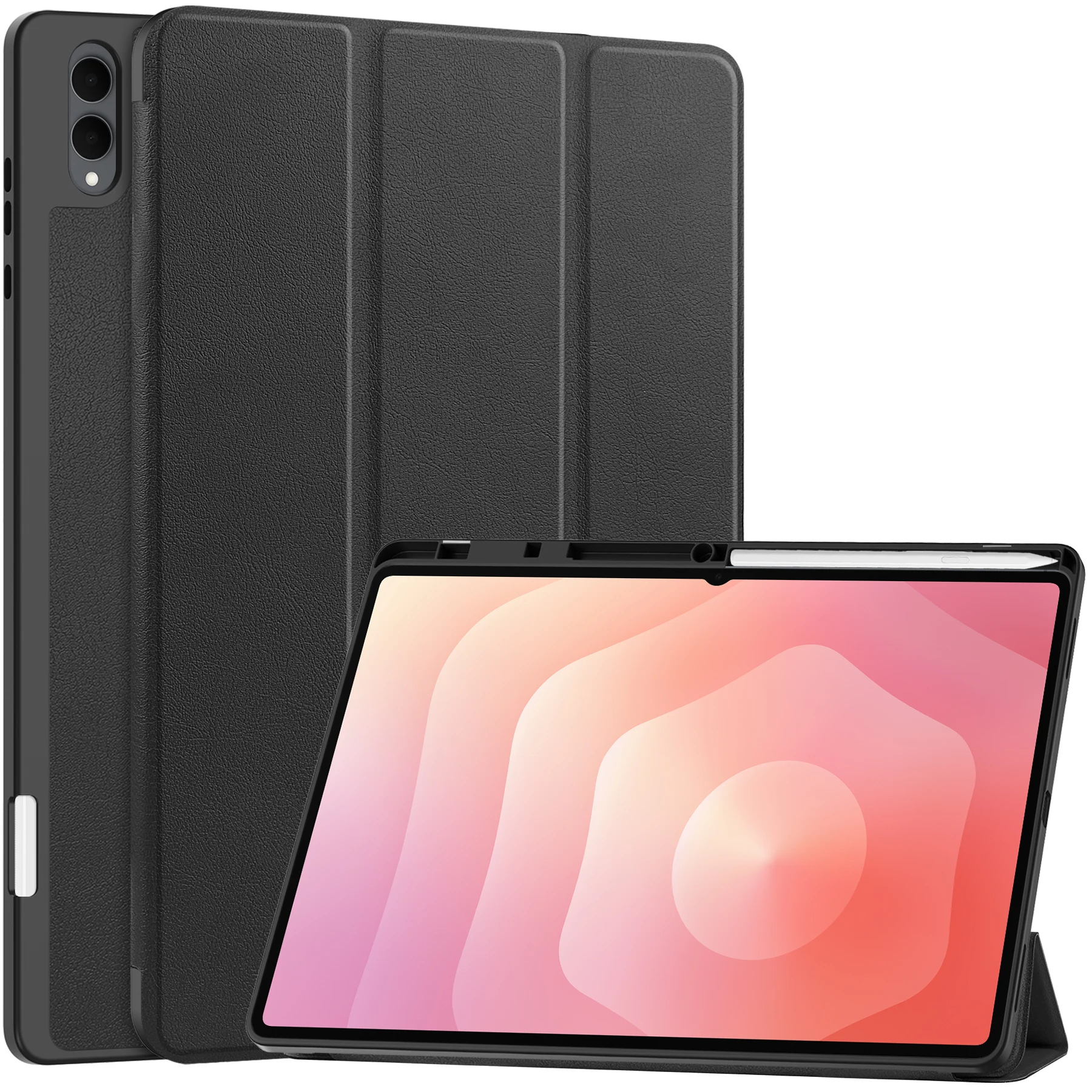 Three Fold Stand Flip Leather Case Cover with Pen Holder for Samsung Galaxy Tab S11 Ultra 14.6