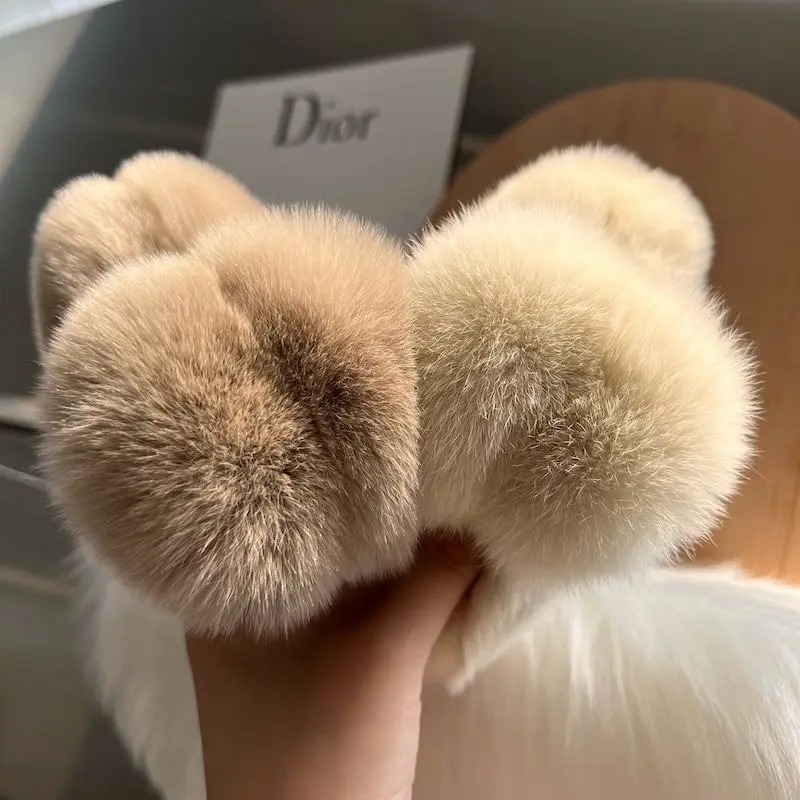 New Hairpin Cute Plush Rex Rabbit Fur Hair Claw Women Elegant Temperament Real Rex Rabbit Fur Hairgrips Fashion Hair Accessories