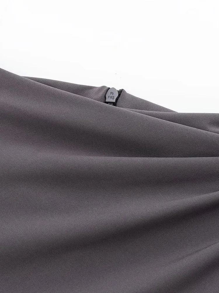 فستان Willshela للسيدات ذو ثنيات وسحاب خلفي متوسط الطول عتيق برقبة دائرية بدون أكمام فساتين نسائية أنيقة