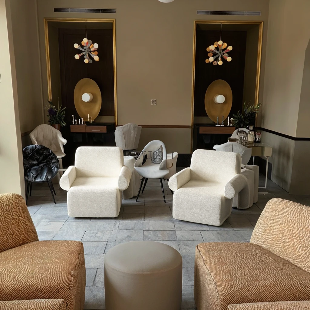 كرسي أريكة غرفة المعيشة كرسي صالة الحديقة كرسي صالة فردي خشبي حديث من الشمال #5