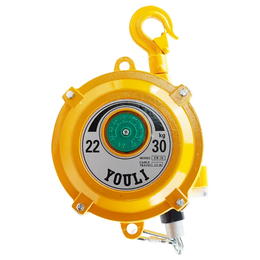 15-22KG Spring Balancer Tower-Type Lifting Hook Spring Holder Balancer Self-locking Steel Wire Rope Balancing Lifting Jack