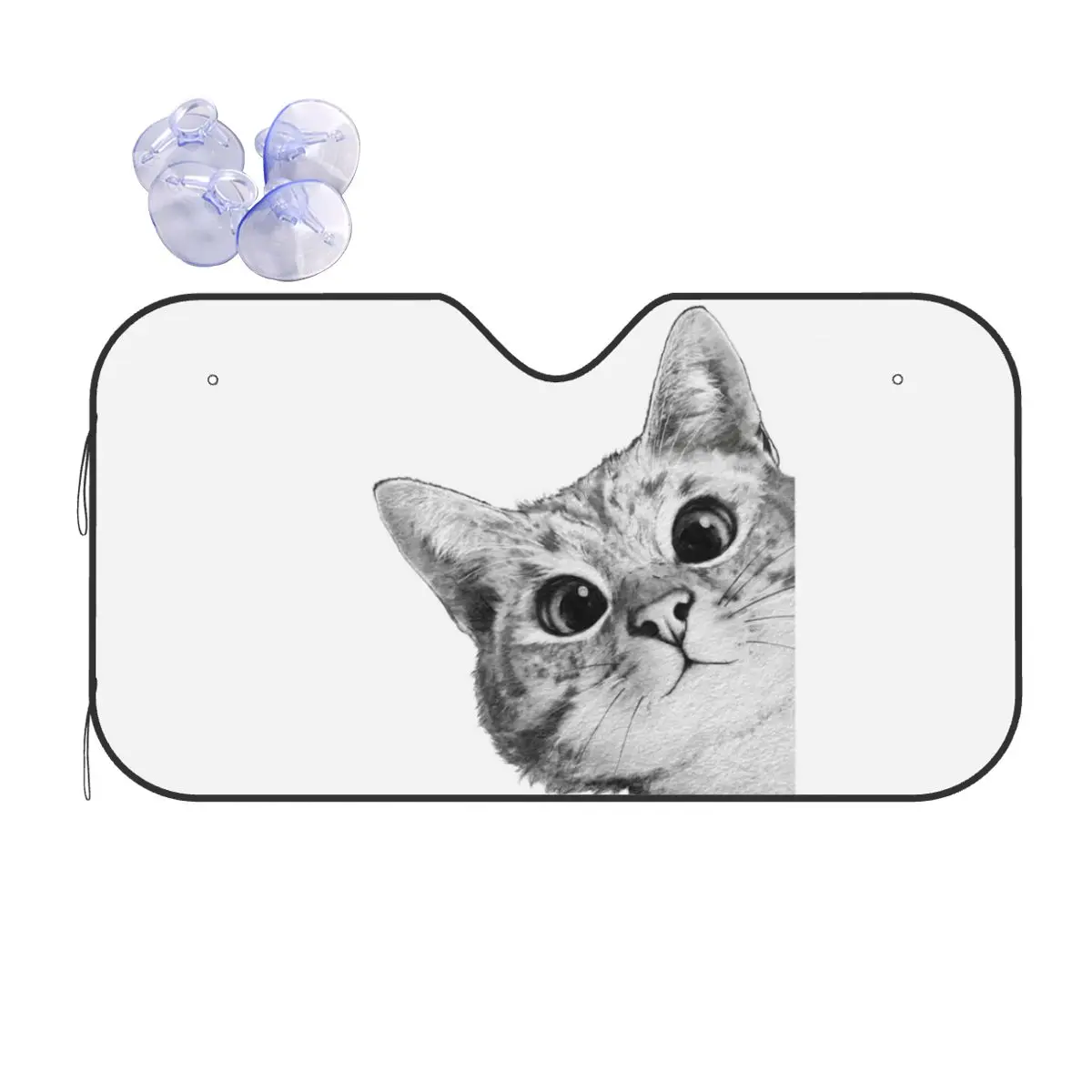

Sneaky Cat Sunshade Windscreen Car Front Windshield Window Sun Visor Accessories Covers