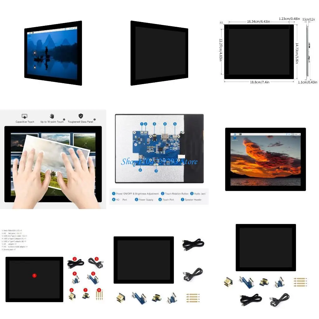 

Y2GD Capacitive Screen 8inches Glass Panel IPS Display 768×1024 Highly Resolution LCD Screen 10Point Touches