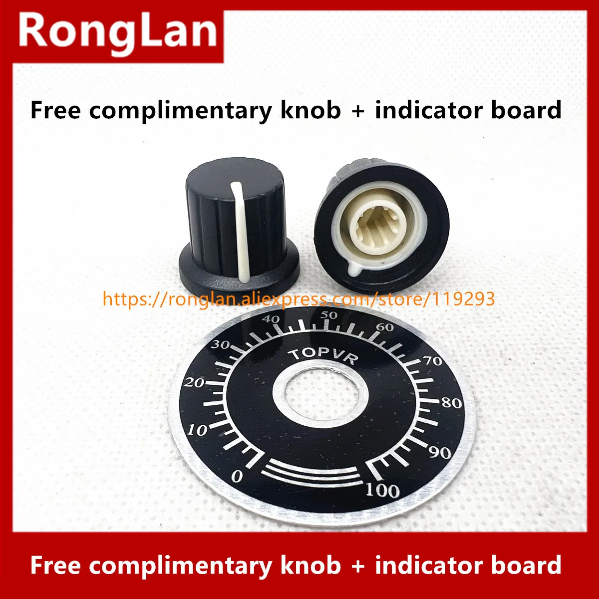 AT-50HL AT-50H 8R 16R Attenuator treble Eropa 8 buah buatan Taiwan, poros 30MM (Papan nama+knob) 50.5MMX50.5MM -5pcs/lot