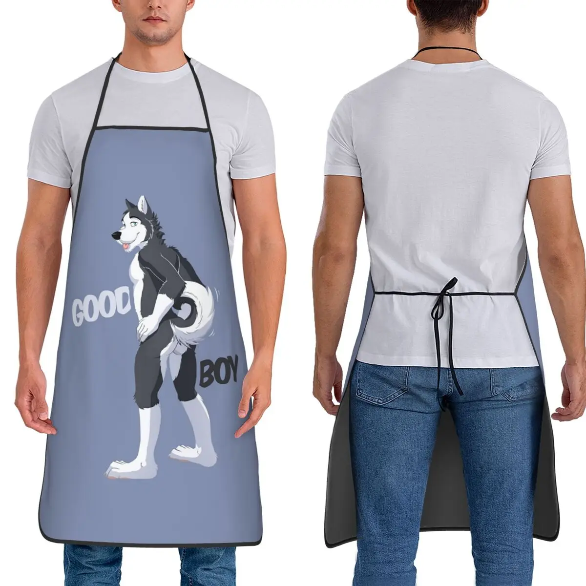 

Good Boy Cute Pup Design Apron Chef Cooking Cuisine Tablier Sleeveless Bib Kitchen Cleaning Pinafore for Women Men Painting