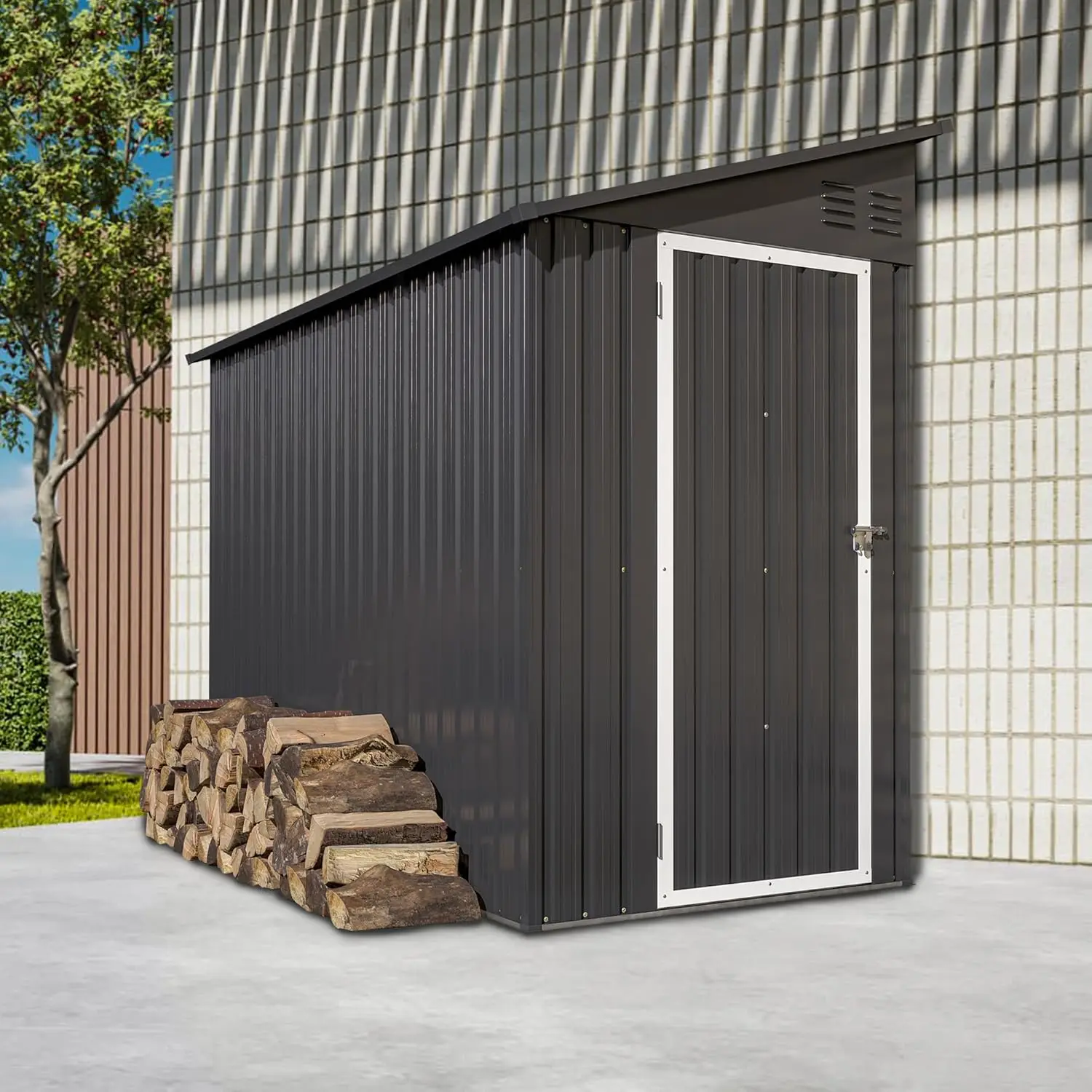 

Сарай для хранения 4х8 футов, пристенный, металлический, с замком, для инструментов, велосипедов, газонокосилок, на заказ