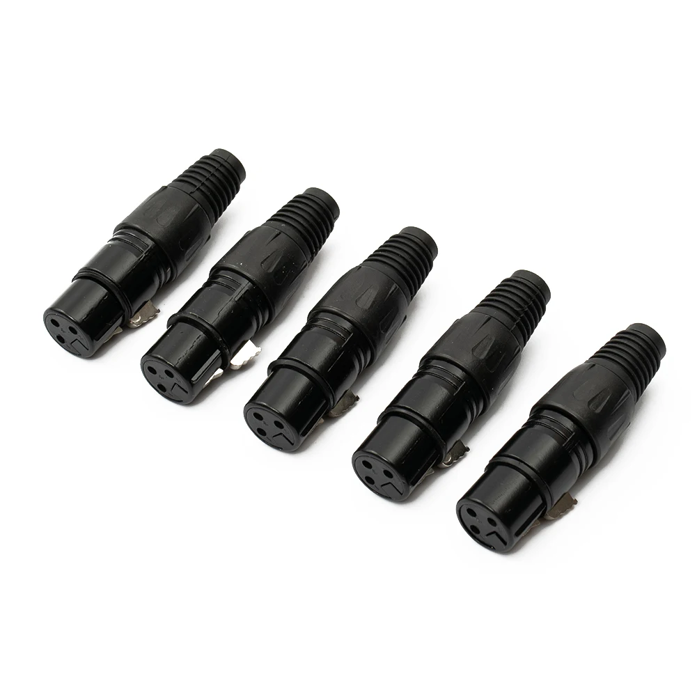 Snake Plug 3 Pin Female Connector Microphone Cable Upgrade Connect 1.5*6.7cm 10pcs Arc Shape High Conductivity