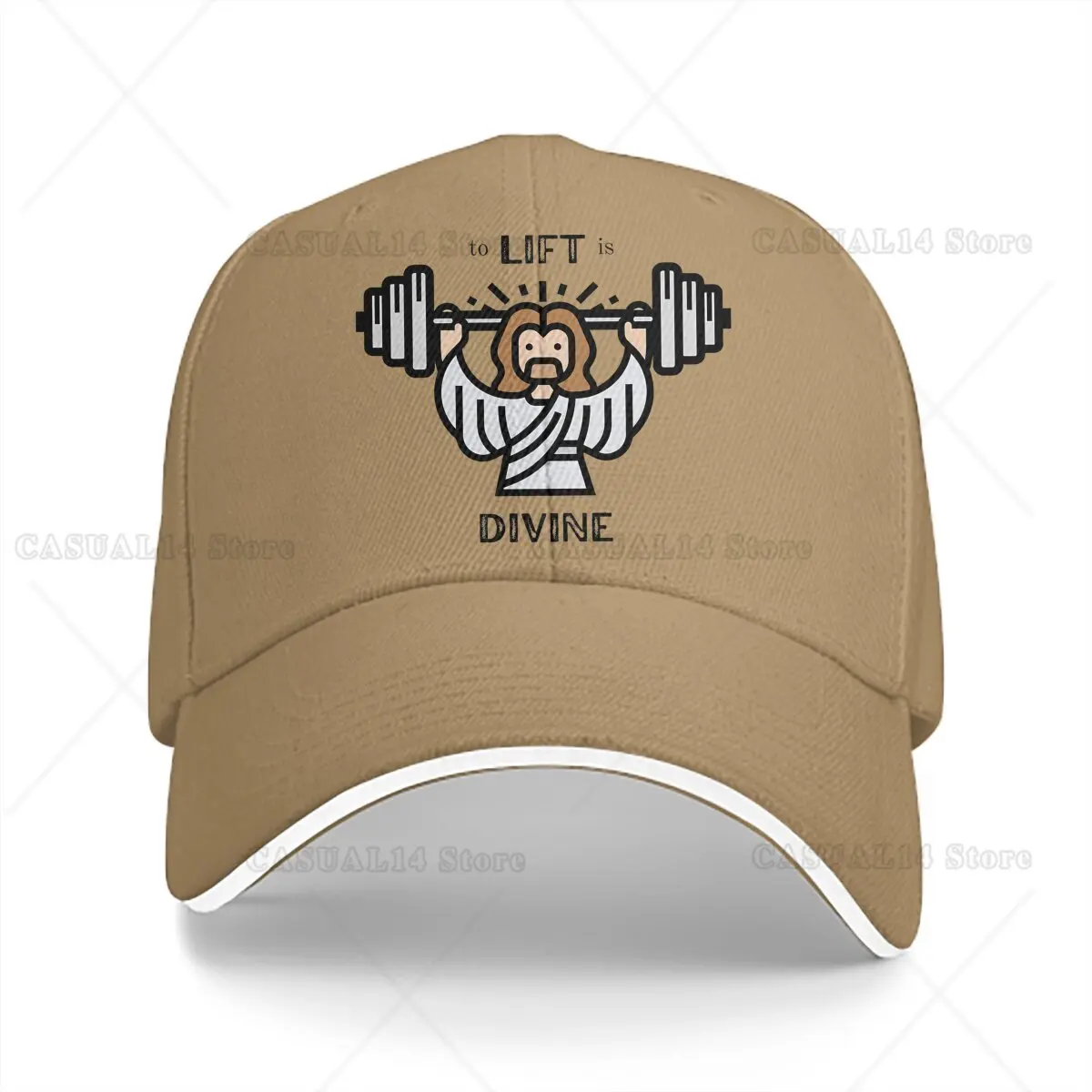 

Funny Jesus Fitness Gym Weight Lifting Unisex Baseball Caps Peaked Cap Sun Shade Hats for Men Women