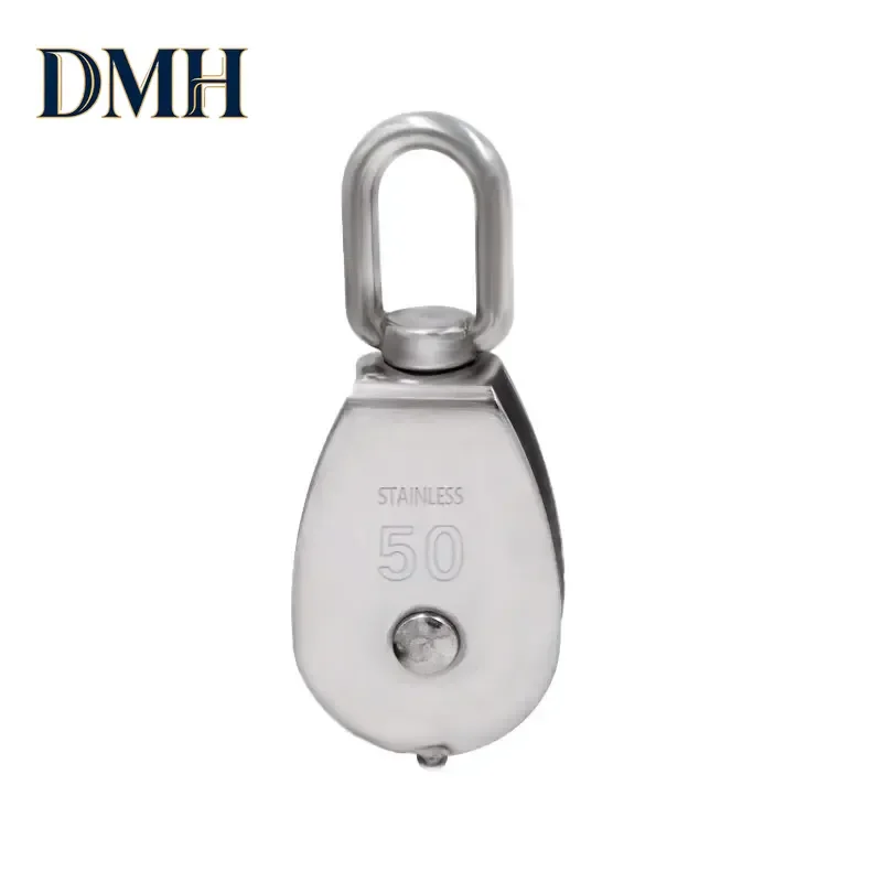 DMH-M50 Stainless Steel Single Wheel Swivel Pulley Block 400kg Wire Pulley  Swivel Lifting Rope Pulley Block For Wire Rope Durab