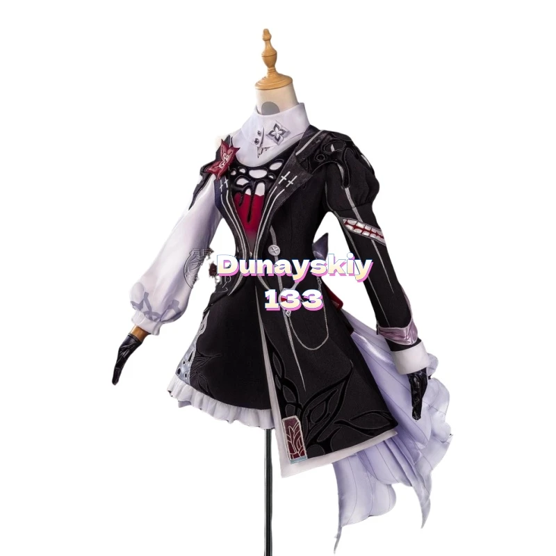 لعبة هونكاي ستار ريل طوال الليل 7 مارس أزياء تنكرية مجموعة كاملة من الزي الوردي للنساء لحفلات الهالوين