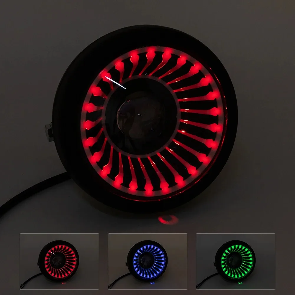 

Motorcycle Universal 6.5 Inch LED Headlight RGB Fog Headlights High Low Beam Round Moto Headlamp Halo DRL For Harley Yamha Honda