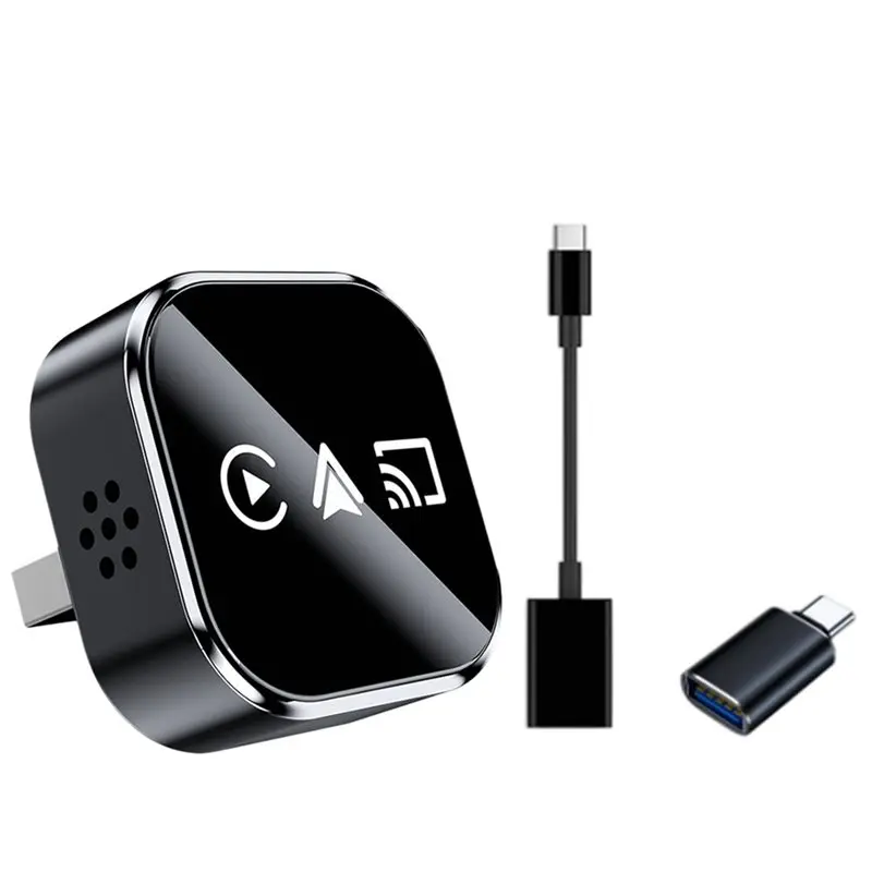 

【ПОДАРОК】Беспроводной адаптер Carplay 3-в-1, Mirror Link, Carplay, Android Auto, умный USB-донгл, преобразует проводной Carplay в беспроводной, Plug and Play