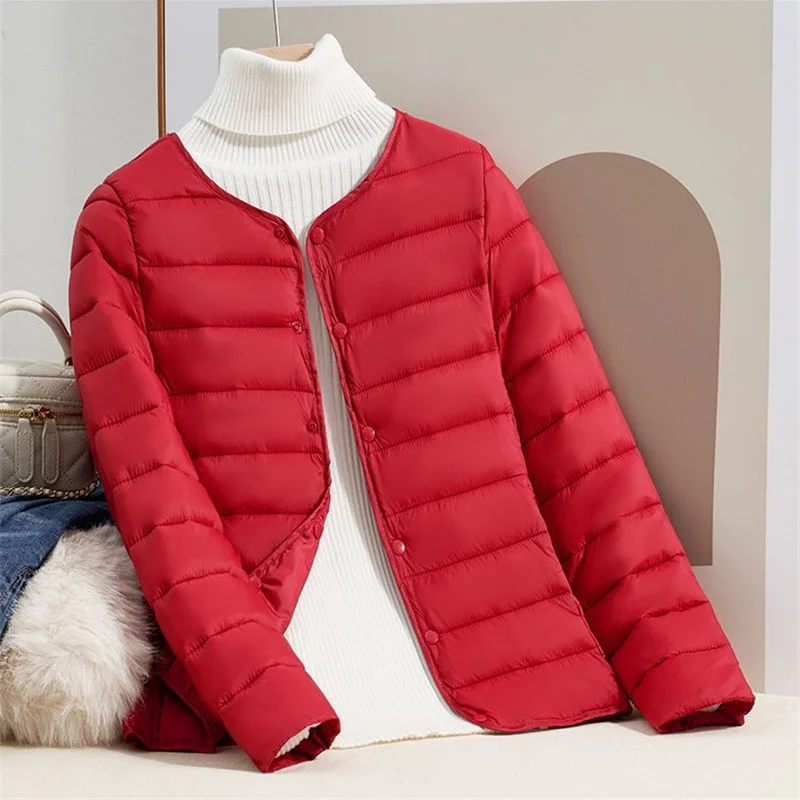 Fashion Lightweight Down Cotton Jacket Female Spring Autumn Coat Tops  New Short Women Cotton Jackets Slim Warmth Outerwear