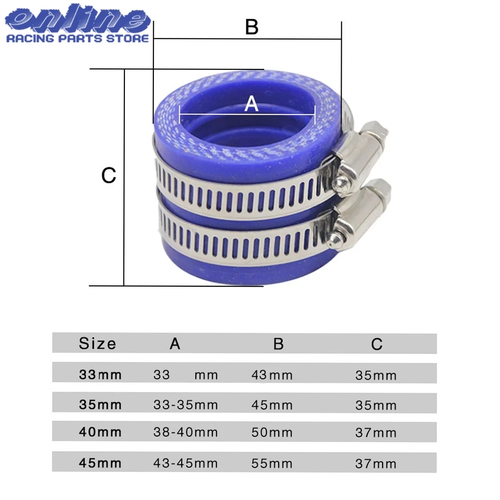 33/35/40/45mm adaptador de carburador interface entrada tubo para keihin mikuni oko koso pwk carburador acessórios motocross