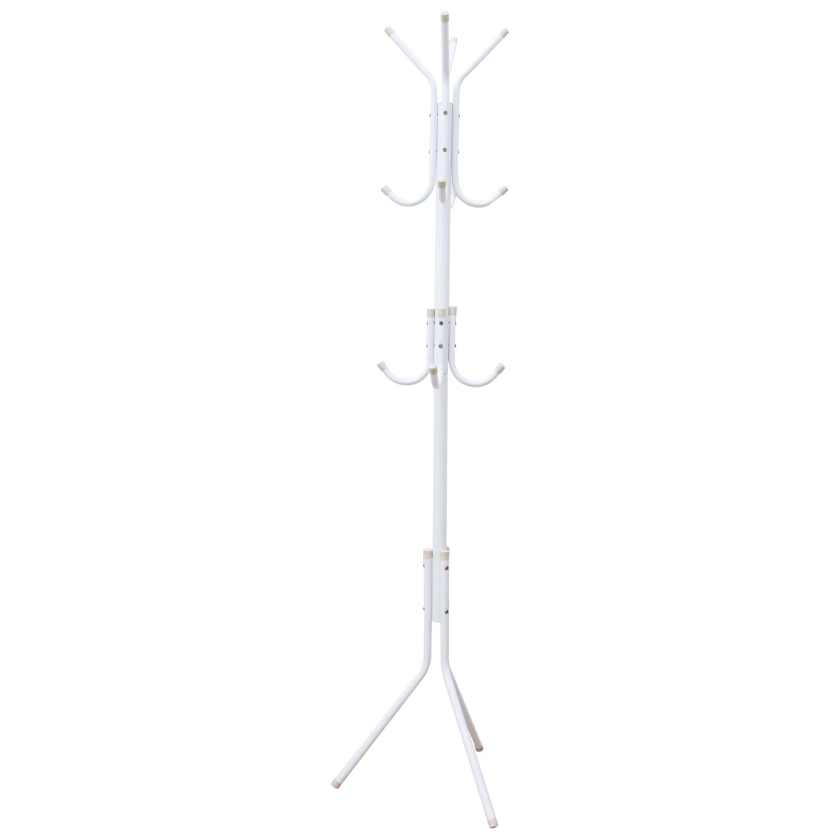 

Metal Coat Hanger Rack with 12 Hooks White Bedroom Office Tree Stand Display Vintage Storage Solution Organizer