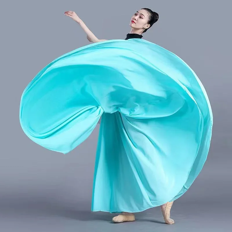 2022 Herfst en Winter Vrouwen Buikdans Chiffon Paars Lace up Ballet Klassieke Dansvoorstelling Elegante Praktijk Lange Rokken