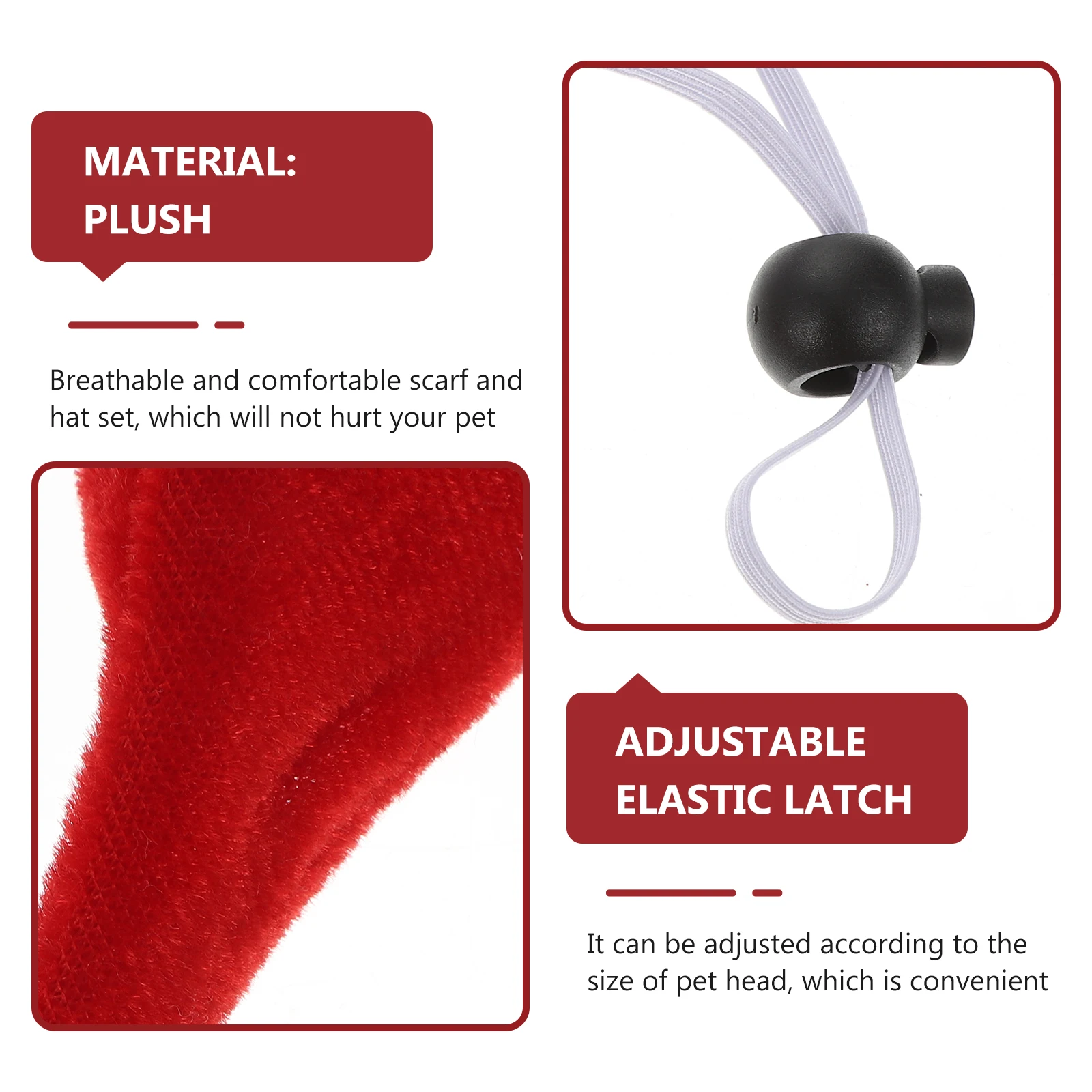 

6Sets Christmas Pet Chicken Elastic Hat Scarf Set Small Animal Winter Dress Up Xmas Party Supplies Pet Christmas Hat