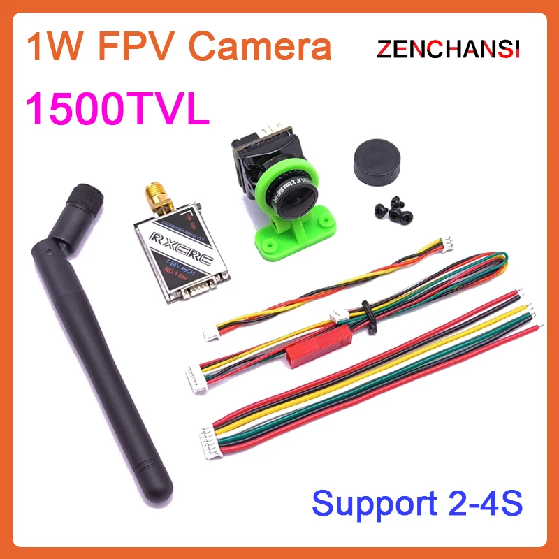 5.8G 48CH 720*480 FPV UVC OTG Phone Receiver and 1000mW adjustable Video Transmitter with  Cmos 1500TVL Mini Camera for RC Drone