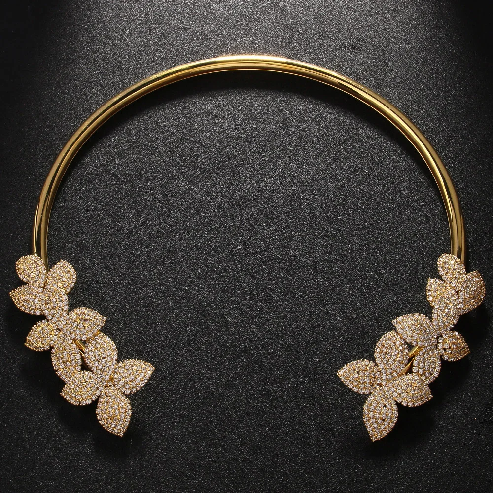 Stonefans 2024 Statement Rhinestone Multiple Butterfly Collar for Women Metal Ring Open Collar Bridal Wedding Neck Jewelry